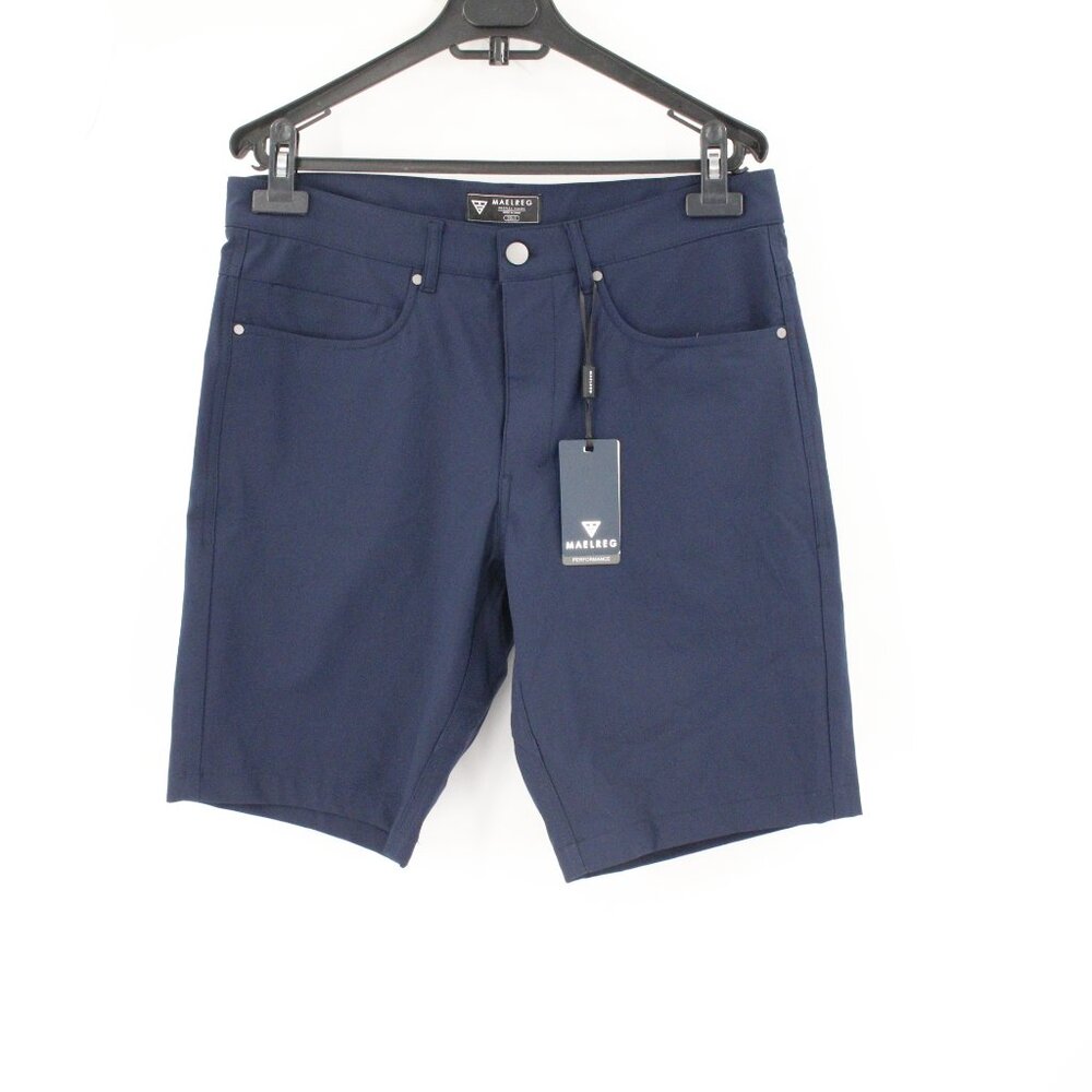 NWT maelreg shorts men's 30 9" proflex performance golf flat front navy pockets